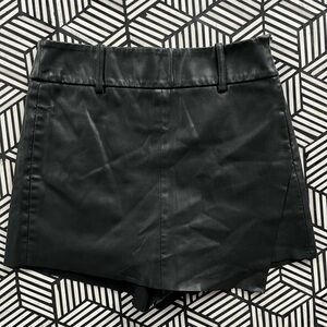 Zara Black Leather Skort